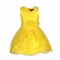 Asmaani Baby Girl's Yellow Color Satin Knee Length Frock (AS-DRESS-22141)