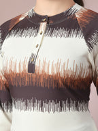 Myshka Women's Multi Embellished Raglan Sleeve Party Top