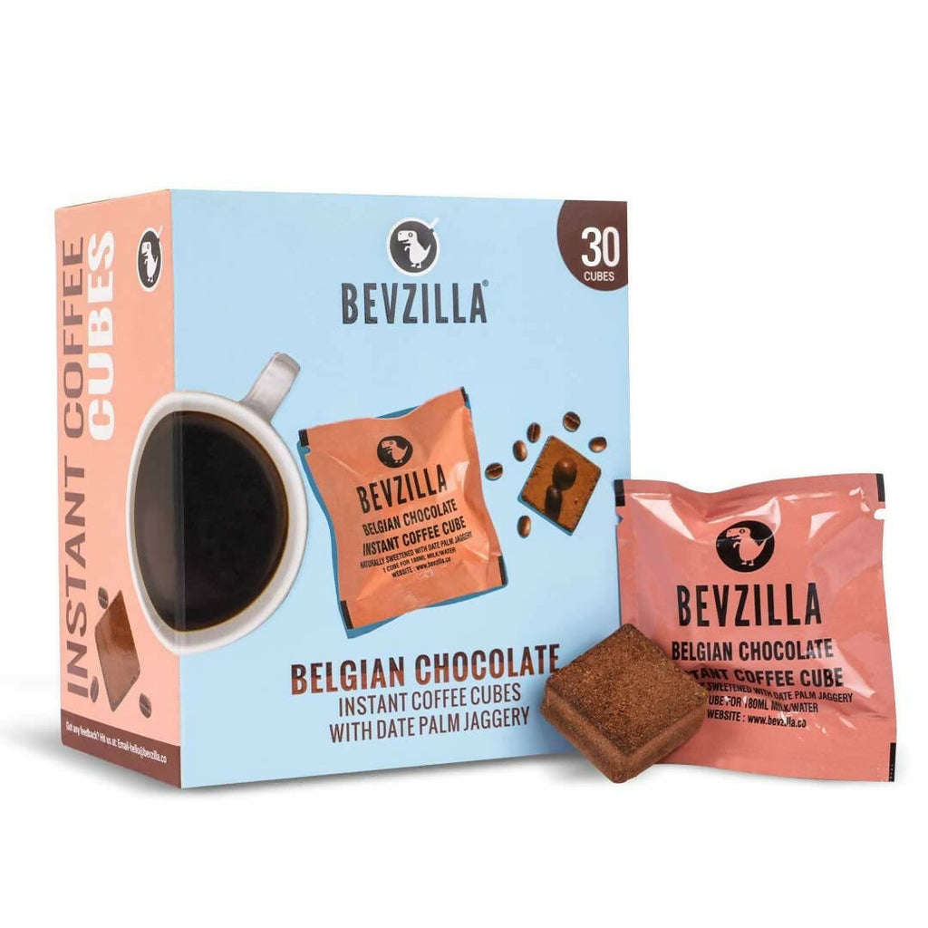 Bevzilla Instant Coffee Cubes Pack with Organic Date Palm Jaggery - Belgian Chocolate - Distacart