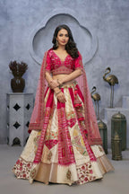 Kesar Fab Ivory Silk Embroidered Lehenga