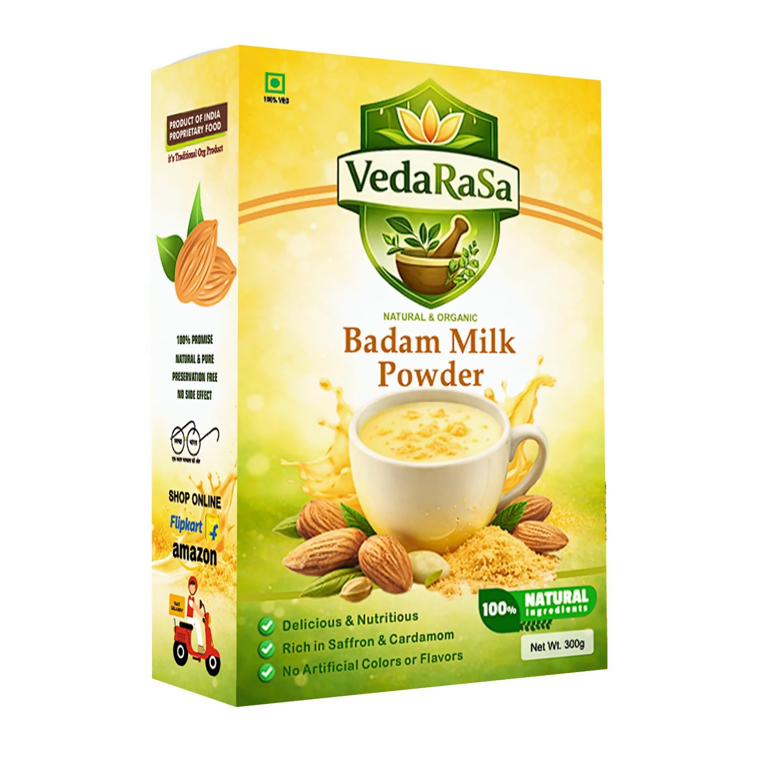 VedaRasa Badam Milk Powder Instant Almond Drink Mix - Distacart
