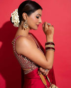 Joban Fashion Red Rangoli silk Party Wear Sarees - Distacart