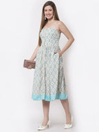 Myshka Multi Color Crepe Printed Sleeveless Dress