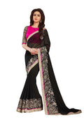 Vamika Black Designer Georgette Embroidery Saree