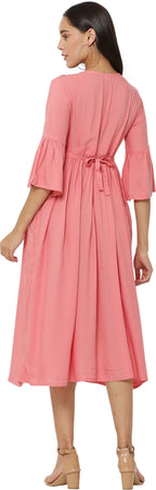 PAVONINE Gajri Color Embroidery Work With Button Dress For Women - Distacart