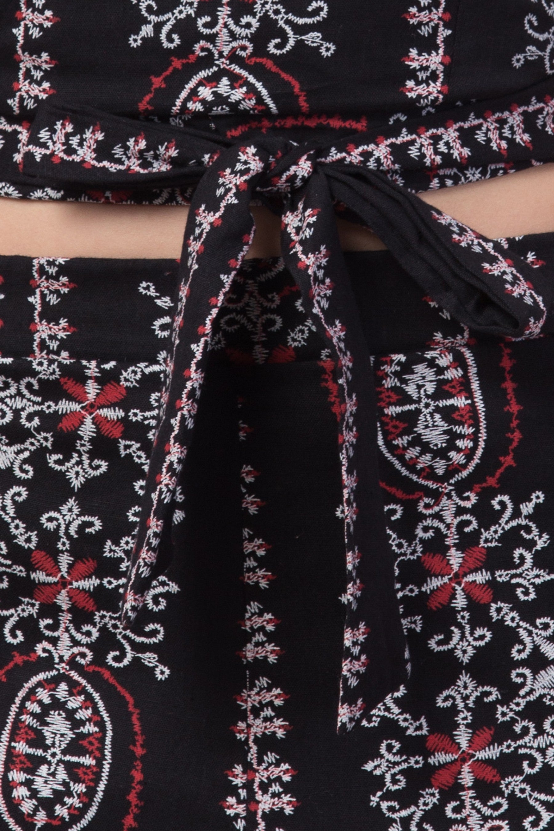 PAVONINE Black Color Printed Crop Top And Flared Palazzo Set For Girls & Women - Distacart