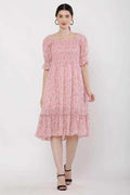 PAVONINE Peach Color Georgette Fabric Body Kansai Midi For Girls - Distacart