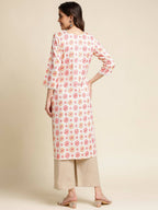 Red Poly Rayon Aztec Printed Straight Fit Kurta - Prasuti
