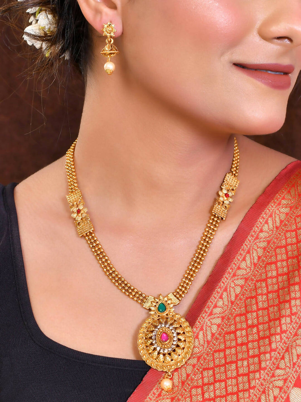 VOJ Women Gold Color stainless steel Jewellery Set - Distacart