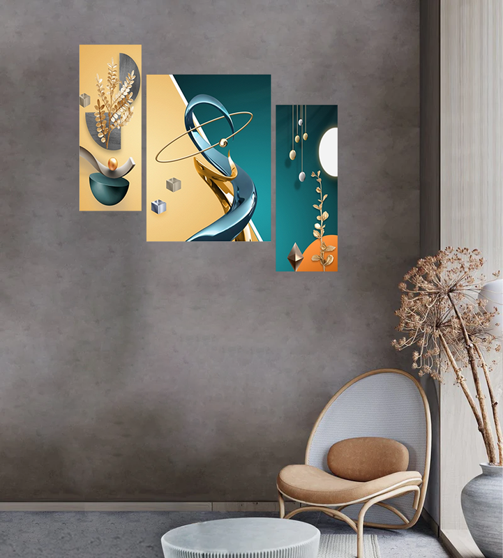 Tehzeeb Creations Set Of 3 Digital Wall Painting