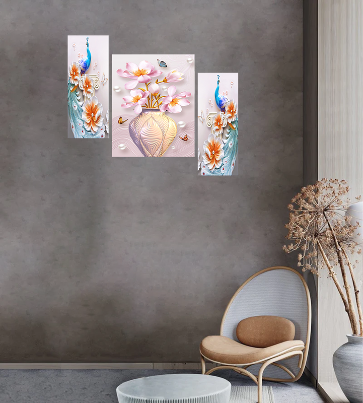 Tehzeeb Creations Set Of 3 Digital Wall Painting
