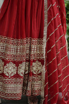 Joban Fashion Maroon Georgette Sequence Embroidery Work Kurta Set - Distacart
