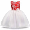Asmaani Baby Girl White and Red  Maxi Full Length Frock (AS-DRESS-22051)