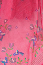 Vastranavya Pink Digital Printed Linen Ready To Wear Designer Saree with Unstitched Blouse - Distacart