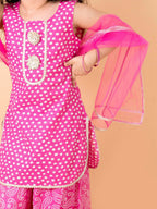 Joban Fashion Girl's Pink Color Sharara Set