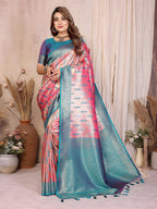 Aastha Fashion Red Tissue Silk Paithani Woven Saree - Distacart