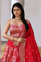 Joban Fashion Fuchsia Soft Pure Handloom Banarasi Silk Lehenga