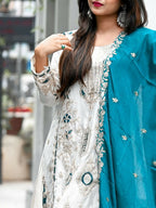 Teeya Creation White Color Chinon Silk Party Wear Trending Palazzo Set - Distacart