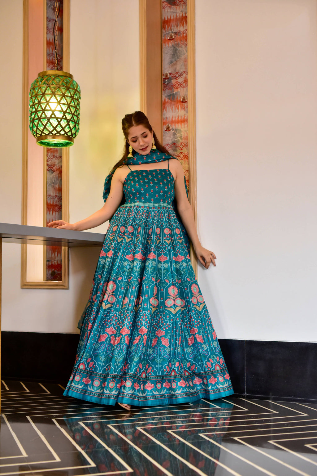 Everywhere Designer Rama Silk Cotton Stitched Suit With Dupatta - Anbazaar - Distacart