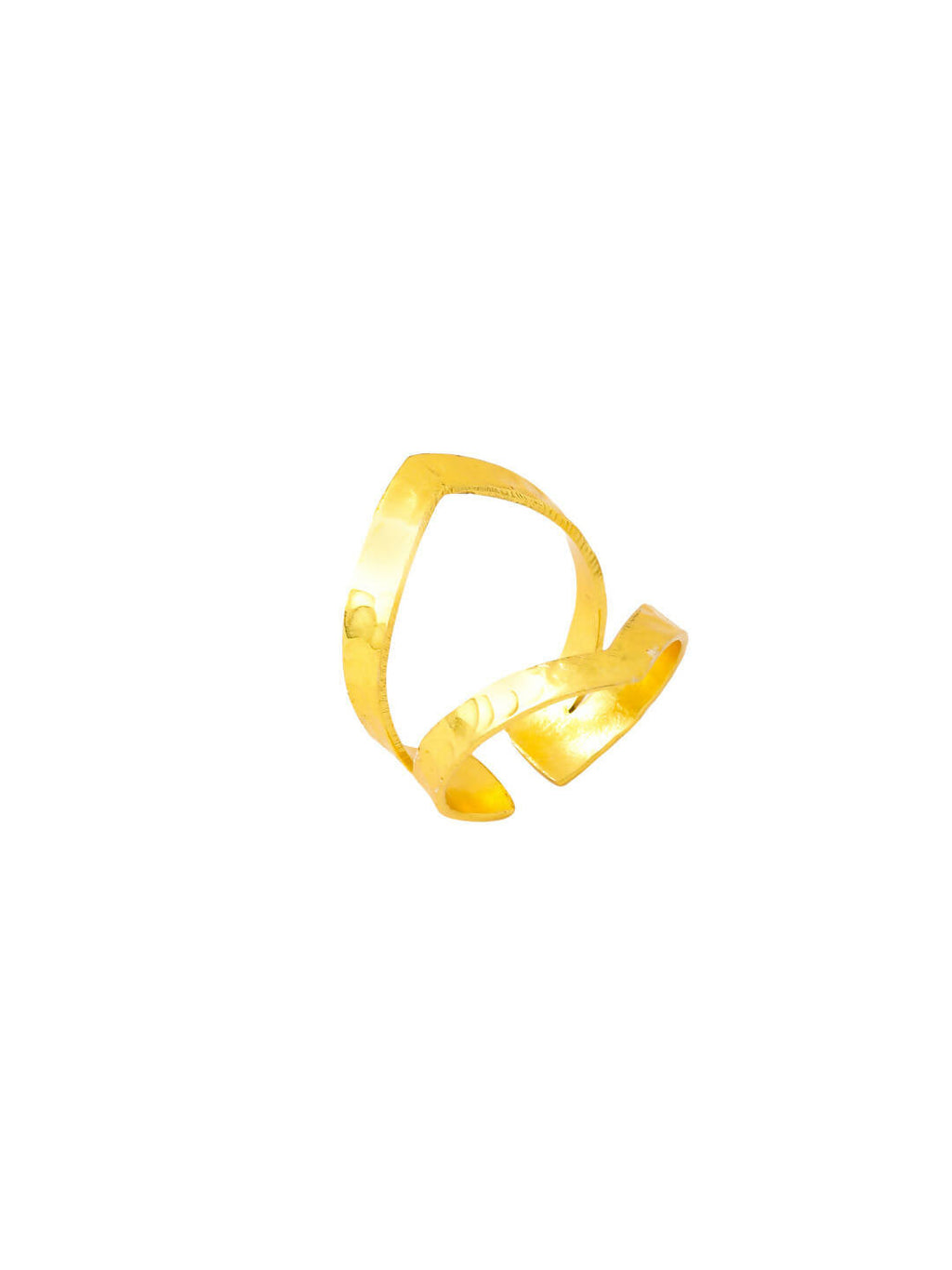 NVR Women Gold-Polished Adjustable Finger Ring