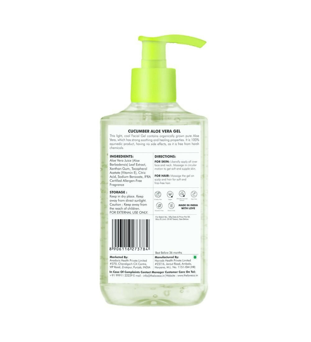 The Love Co. Cucumber Aloe Vera Gel For Face