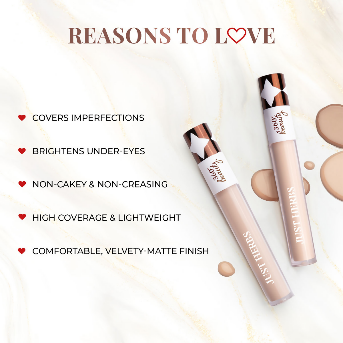 Just Herbs Full Cover Natural Filter Finish Concealer - Ivory