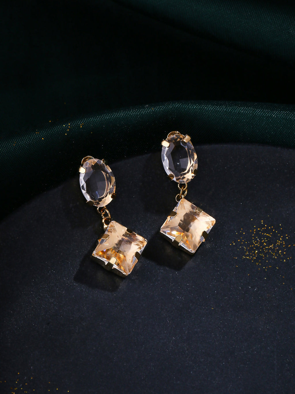 NVR Women Golden Cz Studded Studs Earrings - Distacart