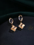 NVR Women Golden Cz Studded Studs Earrings - Distacart