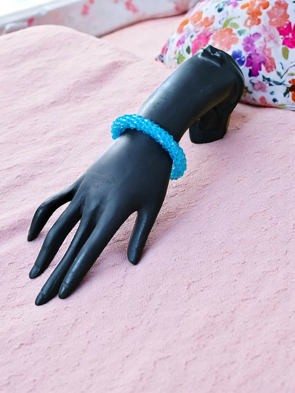 Inhanns Unisex Crystal Bloom – Adjustable Crystal Bead Bracelets - Sky Blue - Distacart