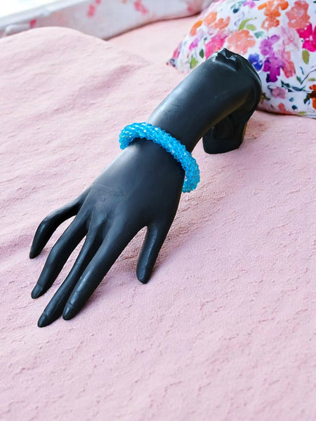 Inhanns Unisex Crystal Bloom – Adjustable Crystal Bead Bracelets - Sky Blue