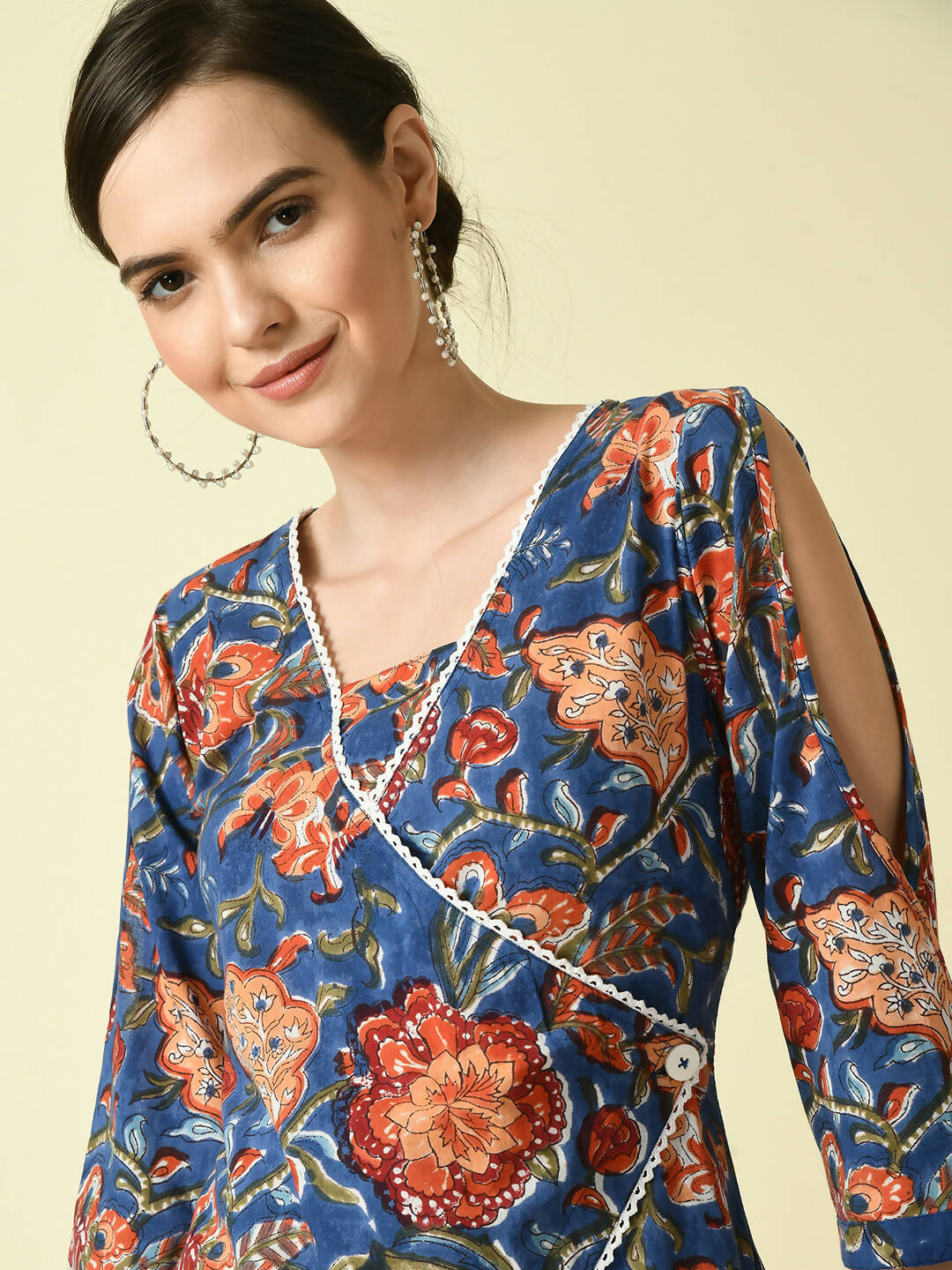 Myshka Women's Blue Floral Printed A-Line Dress - Distacart