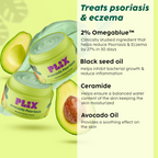 PLIX The Plant Fix Avocado Psoriasis Moisturizing Cream with 2% Omegablue For Dry & Flaky Skin