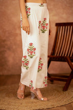 Joban Fashion Off White Pink Hand Block Printed Cotton Suit Set - Distacart