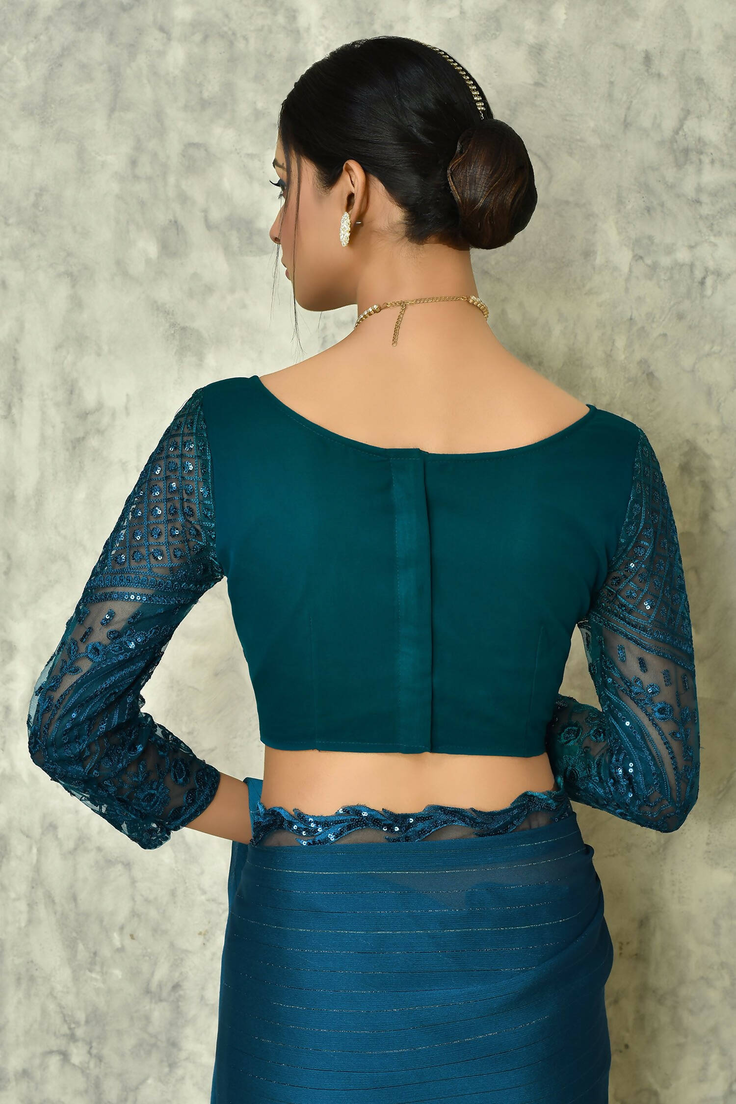 Blue Silk Stripe Saree With Blouse Piece - Purvi