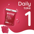 Purna Gummies Hair Biotin Cranberry Sugar Free Gummies with Vitamin B12 for Hair & Nail