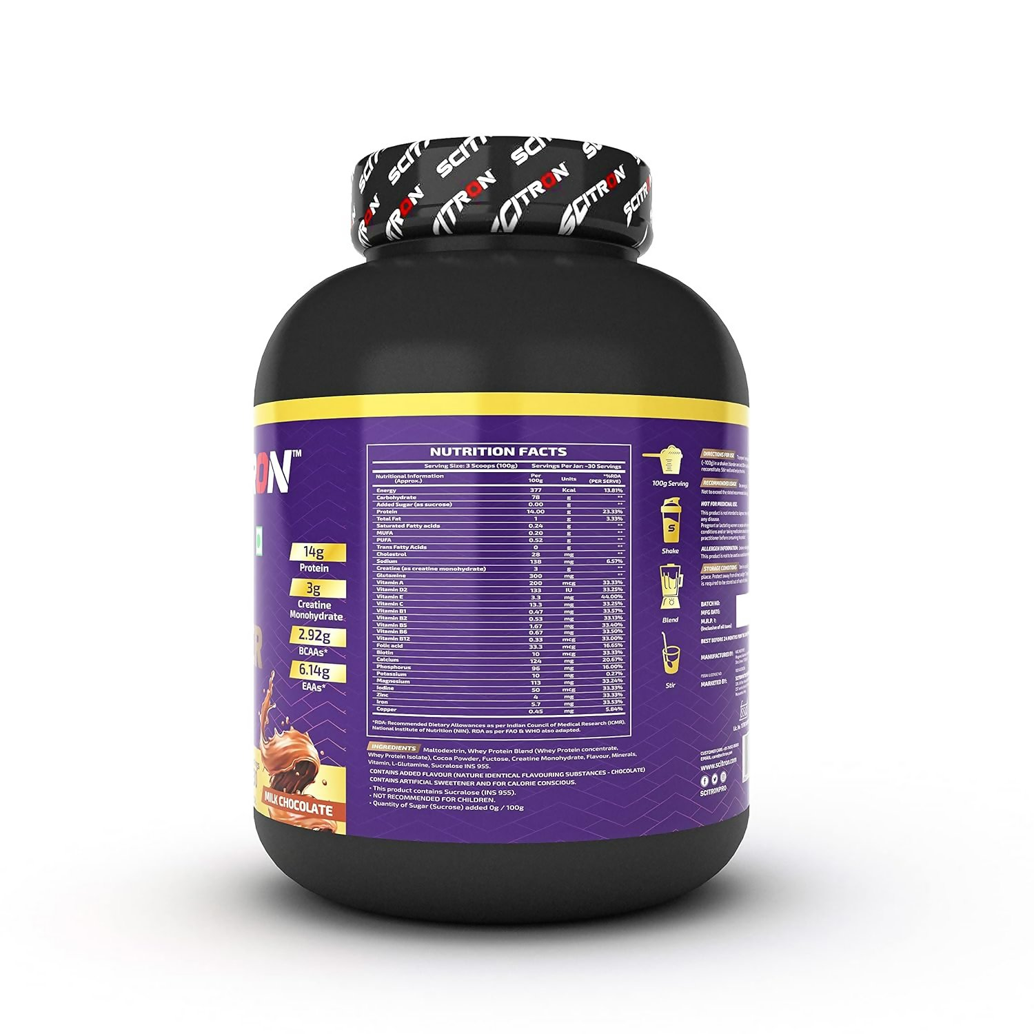 Scitron Nitro Series Hyper Mass Gainer Milk Chocolate - Distacart