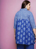 Ahalyaa Women's Traditional wear Tunic - Indigo blue
