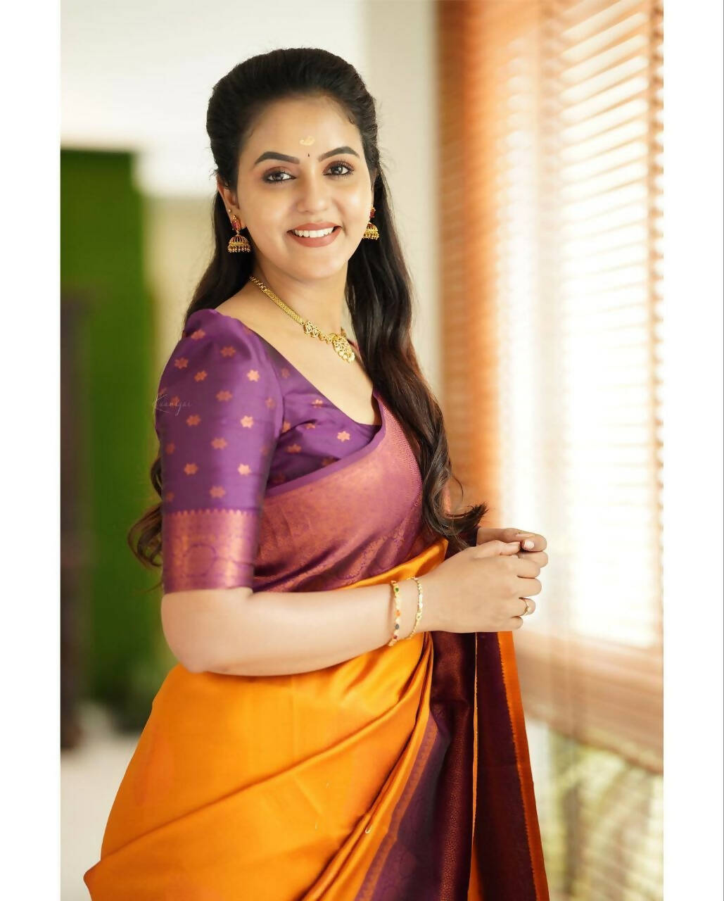 DEIANA'S Beautiful Designer Golden zari Soft Lichi Silk Saree - Yellow