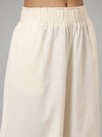 Juniper Women's Ivory Cotton Flex Flared Culottes - Distacart