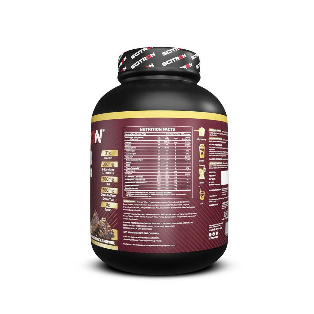 Scitron Ripped Whey Protein Powder Flavor Chocolate Fudge Brownie - Distacart