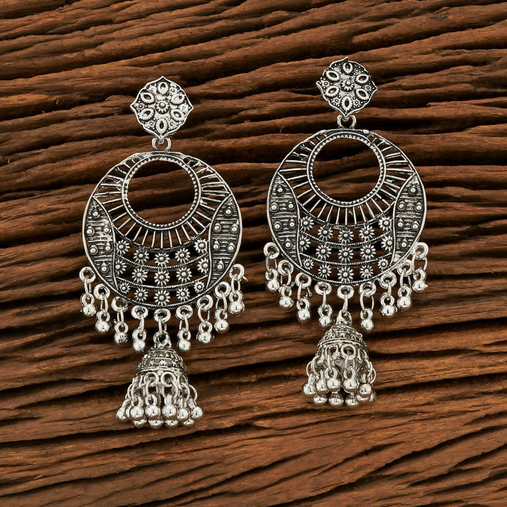 Joban Fashion Women Silver Black Oxidised Earrings - Distacart