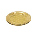 Spillbox Gold-Toned Brass Leaf Thali Round Pooja Essential