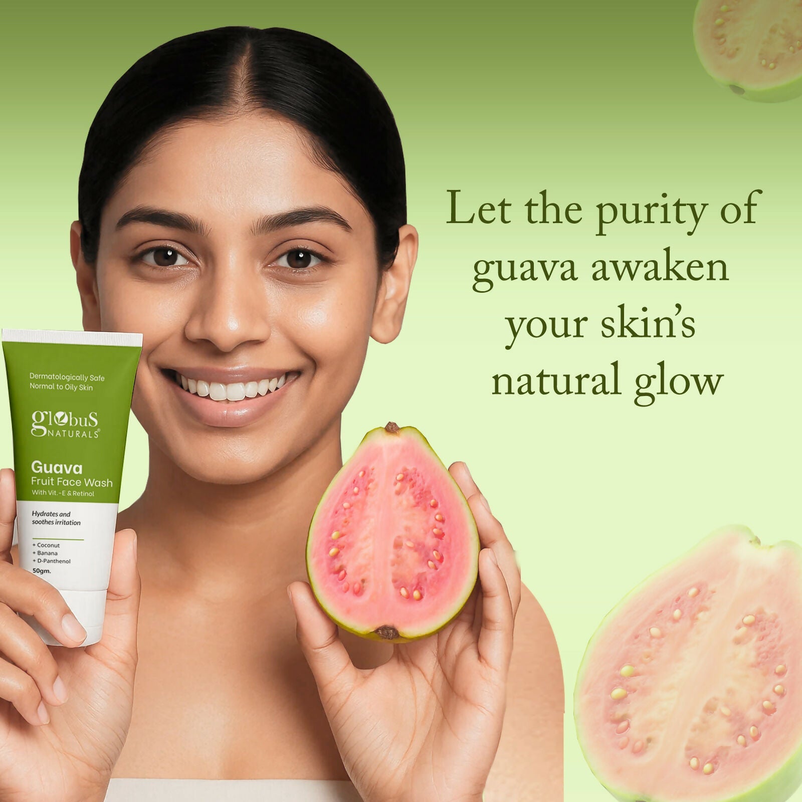 Globus Naturals Guava Fruit Face Wash with Vitamin E & Retinol - Distacart