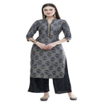 Lagi Women's Black Rayon Straight Printed Kurta & Palazzo (MRP102)