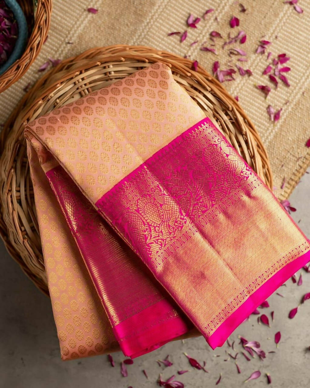 DEIANA'S Beautiful Designer Golden zari Soft Lichi Silk Saree - Yellow