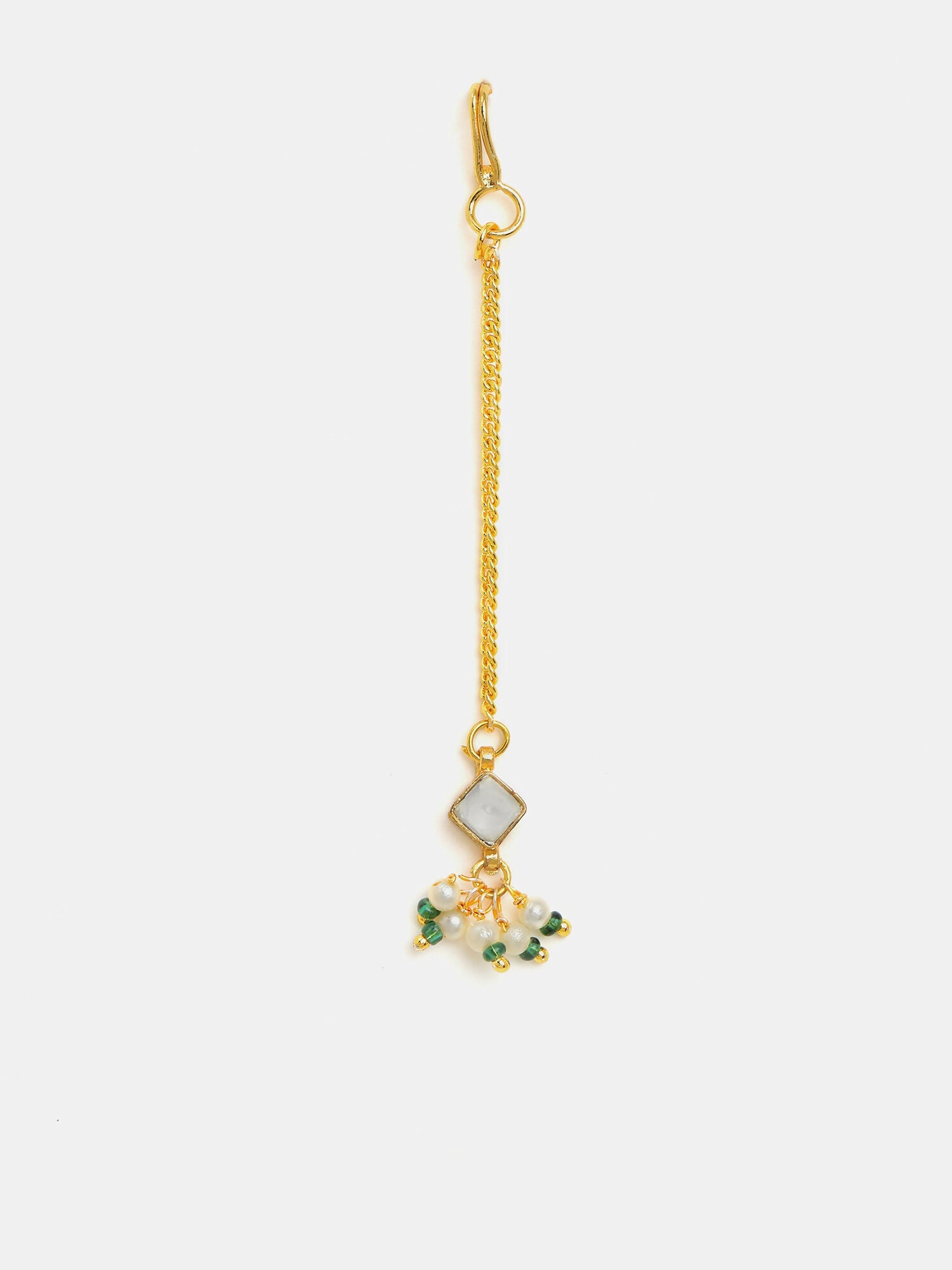 Ruby Raang Double Color Drops Maang Tikka And Earrings Set - Distacart