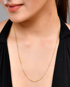 VOJ Gold-Polished Small Gold Beads Chain For Women