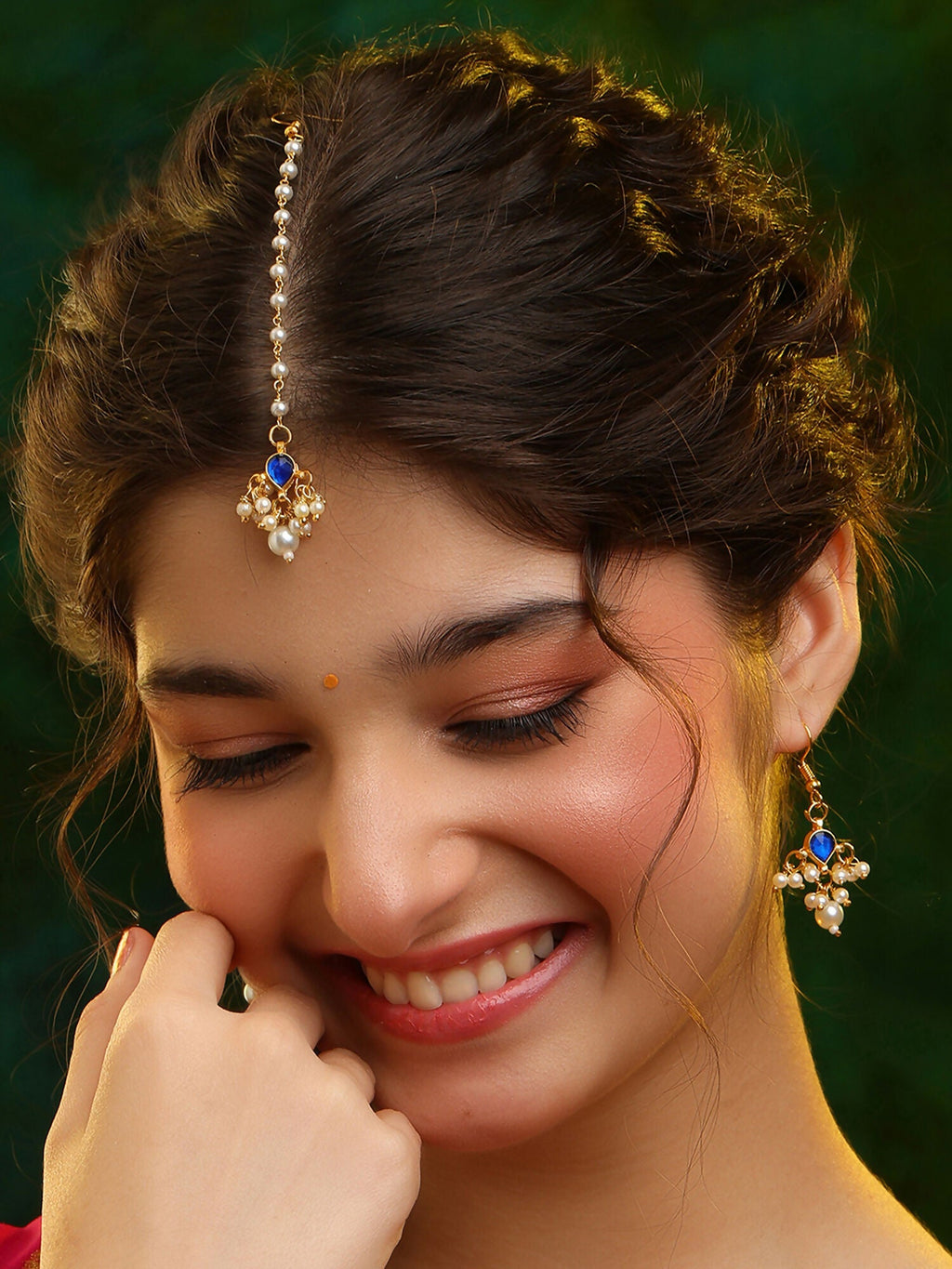Ruby Raang Set Of 2 Blue Kundan - Distacart