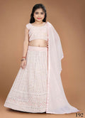 Wedding Designer Light Pink Heavy Fox Georgette Kidswear Lehenga - Aaradhna