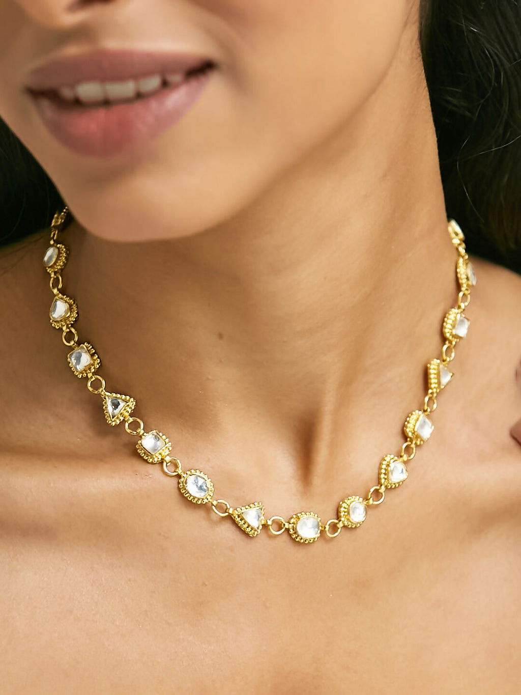 Nuyug 22K Gold-Plated Kundan & Pearl Studded Matha Patti Head Jewellery
